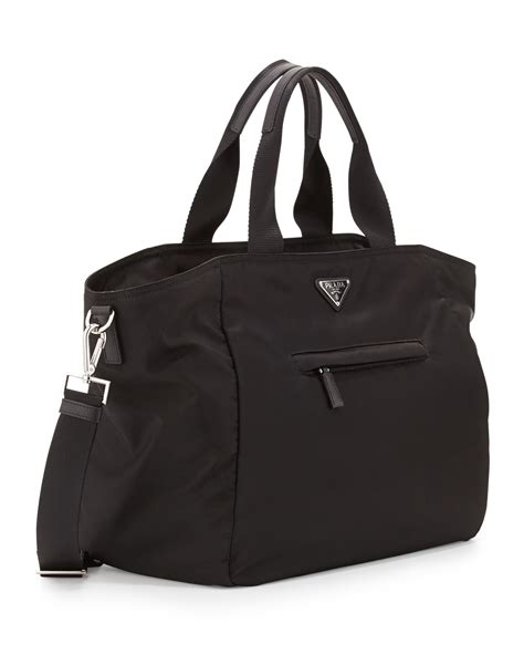 prada tessuto nylon tote nero black|prada vela nylon tote.